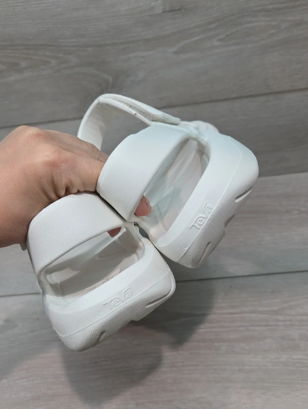 Teva White Women's Sport Sandals with Adjustable Straps Rubber Sz 11